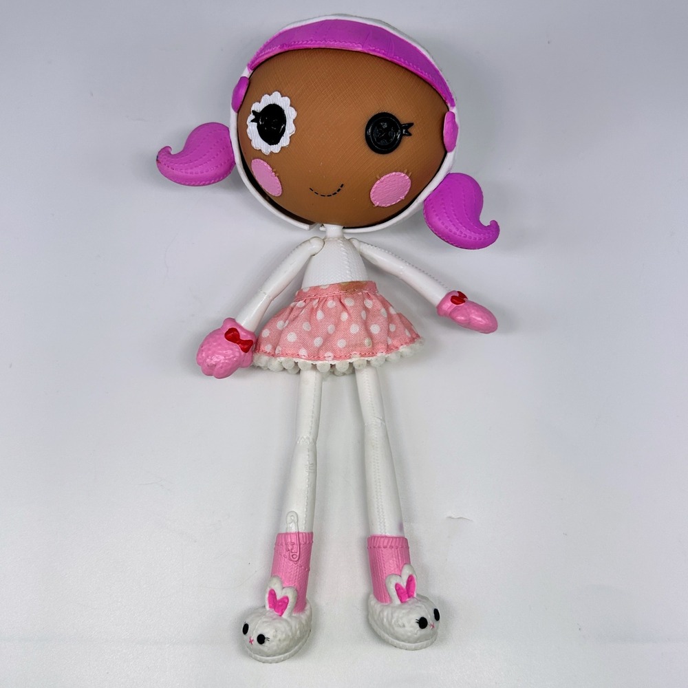 Lalaloopsy Workshop Bunny  Doll Pink Polka Dot Skirt Bunny Slippers Flaw